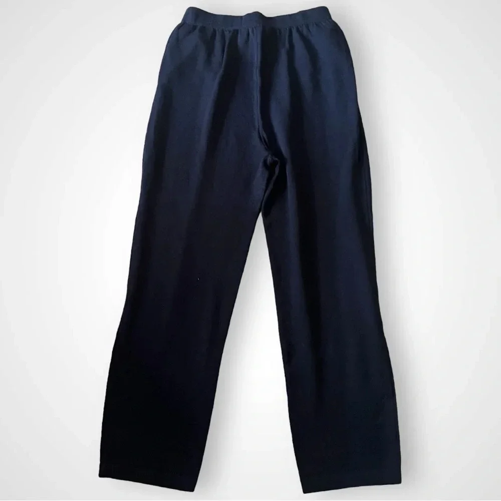 ST. JOHN COLLECTION BY MARIE GRAY Women's Navy Knit Wide Leg Pants Size 14 | EUC - Picture 4 of 10